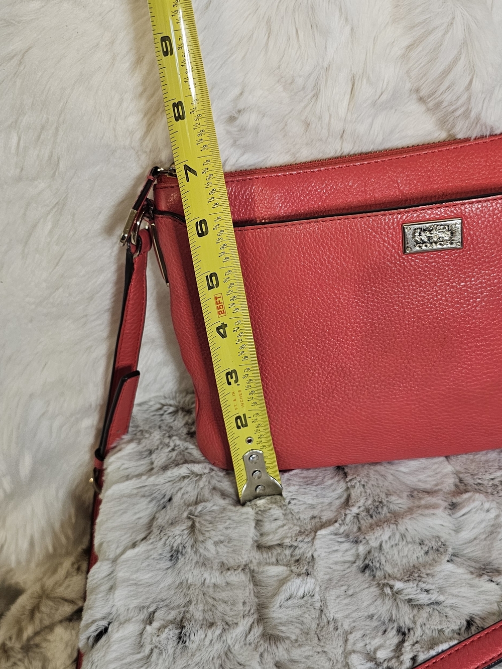 Coach Coral Pink Pebble Leather Crossbody Bag - Picture 15 of 16